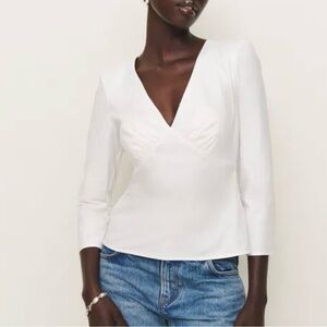 NWOT Reformation Marisa White Blouse, size 6